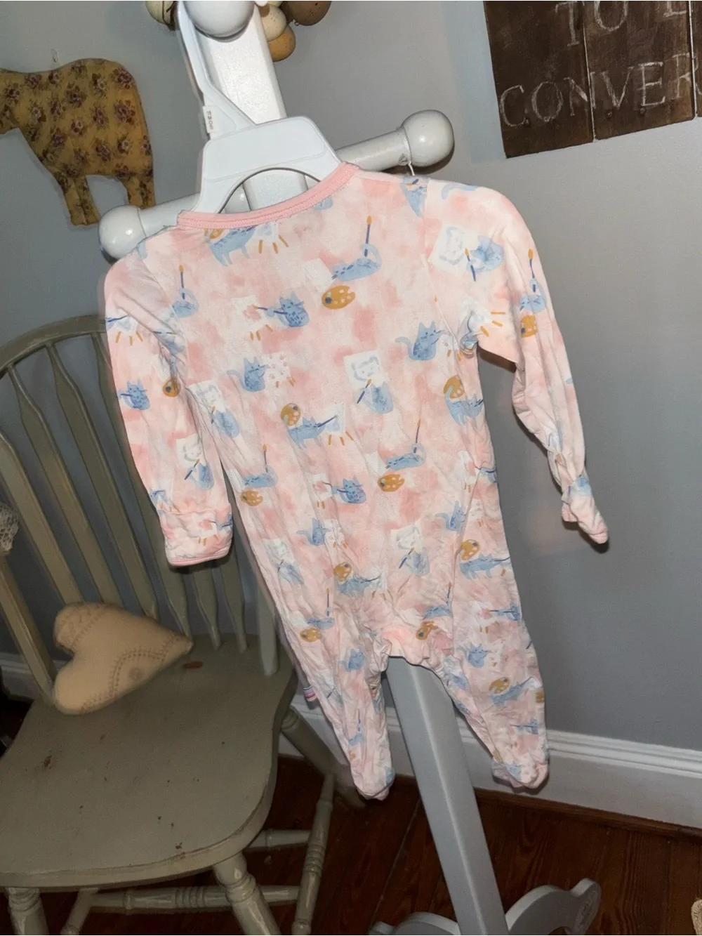 Magnetic Me 3-6 mos Pink Pajama with Rainbow Trim